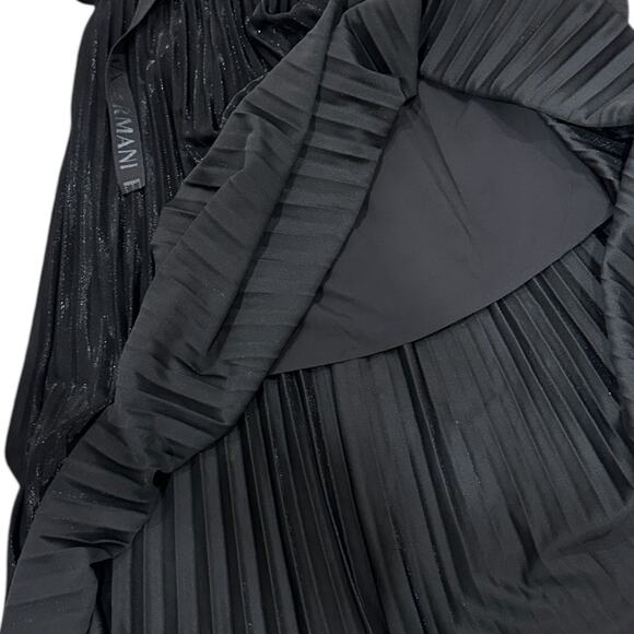 A|X ARMANI EXCHANGE Metallic Pleated Belted Midi Skirt - Picture 7 of 10